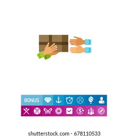 Handing over Package to Customer Icon