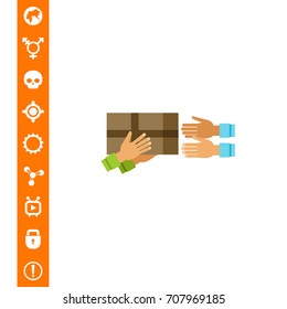 Handing over Package to Customer Icon