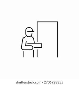 handing over package icon sign vector