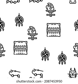 Handiwork Craft Hobby Occupation Vector Seamless Pattern Thin Line Illustration