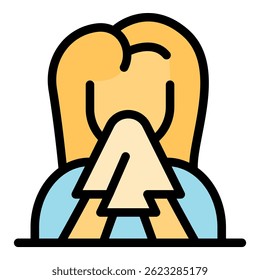 Handkerchief female icon. Outline handkerchief female vector icon color flat isolated