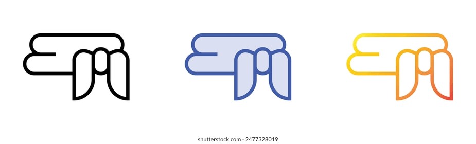 handkerchief icon. Linear, Blue Fill and Gradient Style Design Isolated On White Background