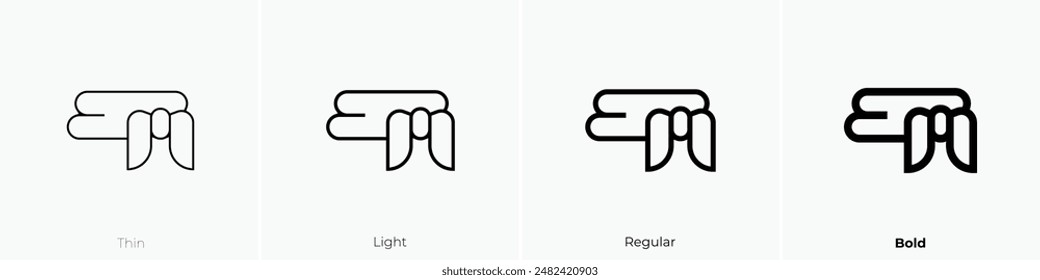 icono del pañuelo. Diseño de estilo fino, ligero, regular y audaz aislado sobre fondo blanco