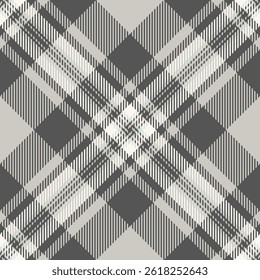 Patrón de pañuelo de tartán sin fisuras, textura de fondo a cuadros de malla. Tejido de cuadros de Vector Usa en la paleta de colores gris y gris pastel.