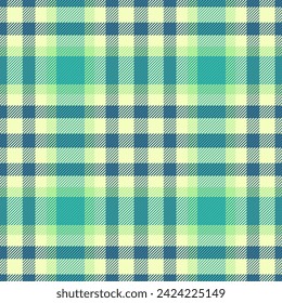 Handkerchief textile plaid fabric, nice vector tartan pattern. Down check seamless background texture in light and cyan color.