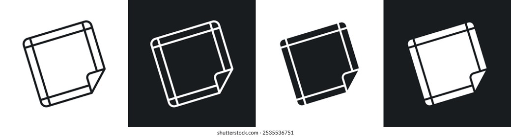 Ícone de vetor de lenço definido em preto e branco. Ilustração de EPS 10