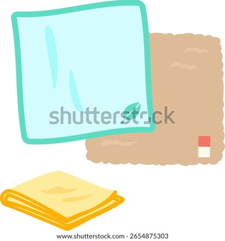 Handkerchiefs, hand towels illustration set