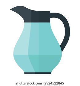Handle with antique blue pottery jug icon isolated