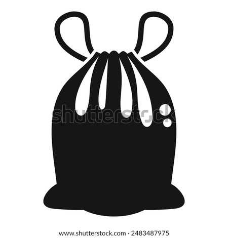 Handle bag of trash icon simple vector. Eco full sack. Junk item used