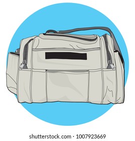 Handle bag vector. Baggage bag. Suitcase