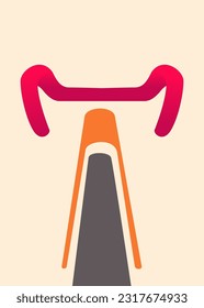 handle bar seen from below. cycling event poster. minimalism abstract style vector illustration