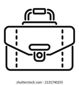 Handle briefcase icon outline vector. Business bag. Hand suitcase