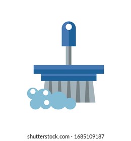handle brush cleaning flat style vector illustration design