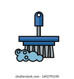 handle brush cleaning flat style vector illustration design