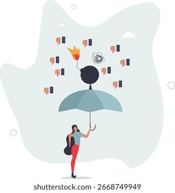 Umgang mit Unternehmenskritik oder negatives Feedback, managen Chef Schuld, Druck, Scheitern oder Fehler beschämt Konzept.Leben und Beschäftigung von Menschen.