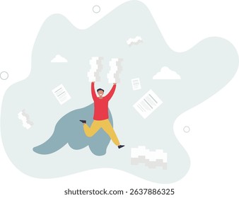 Handle busy work, manage workload or complete multitasks within deadline, character life .
