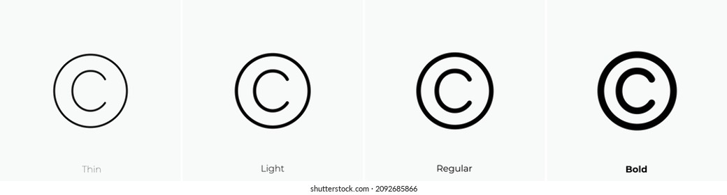 handle c icon. Thin, Light Regular And Bold style design isolated on white background