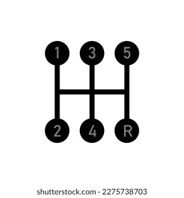 Handle car manual icon. Gear shifter symbol. Vector illustration isolated on white background.