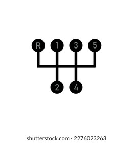 Handle car manual icon. Gear shifter symbol. Vector illustration isolated on white background.