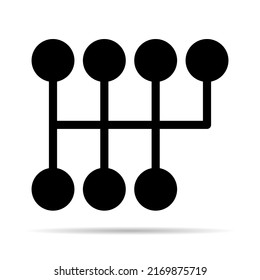 Handle car manual shift lever icon with shadow, vehicle gear technology vector illustration equipment .