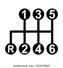 Handle car manual shift lever icon, vehicle gear technology vector illustration equipment .