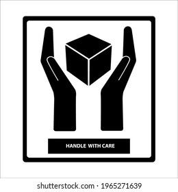 handle with care because fragile vector icon logo symbol illutration template