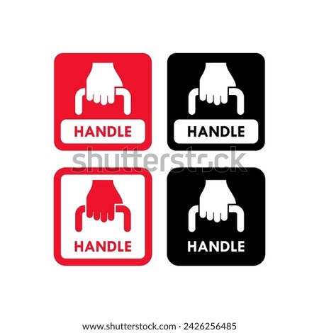 Handle with care design logo illustration