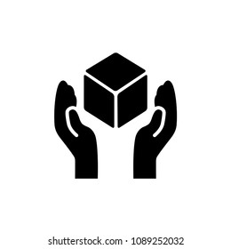 handle with care fragile icon vector