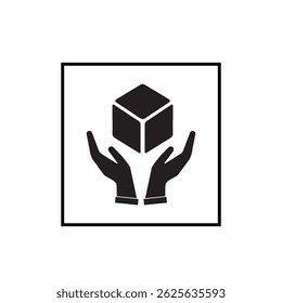 handle with care fragile icon vector