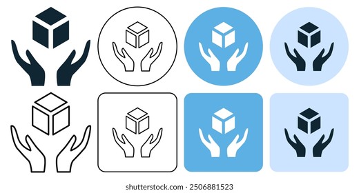 handle with care, Fragile, logistics and delivery shipping protect packaging or cargo icon symbol ui and ux design, glyphs and stroke line icon