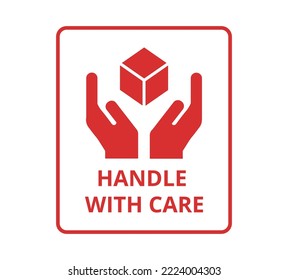 Handle with Care icon. Concept of packaging and warning sign. 