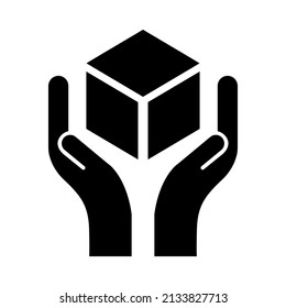 Manejar con un icono de cuidado. Símbolo de empaquetado. Ilustración plana. 
