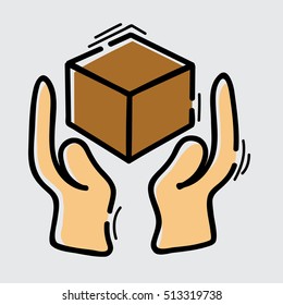 handle with care icon, vector illustration