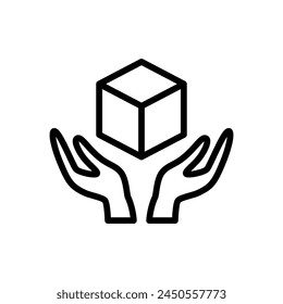 Handle with care label vector icon for packaging.