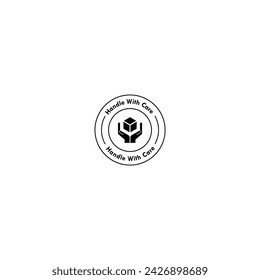 Handle with care logo, handle with care label vector graphics