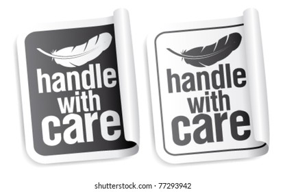 Handle with care packing stickers set