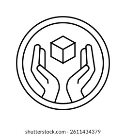 handle with care product label warning line icon vector. handle with care product label warning sign. isolated contour symbol black illustration
