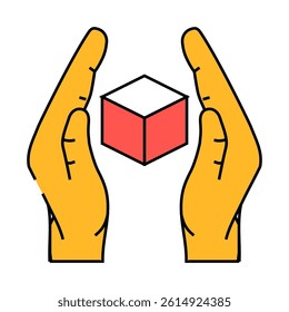 handle with care product label warning line icon vector. handle with care product label warning sign. isolated symbol illustration