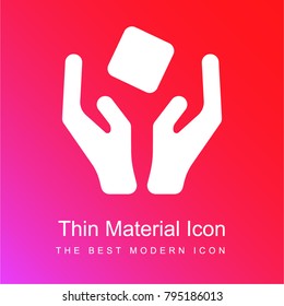 Handle with Care red and pink gradient material white icon minimal design