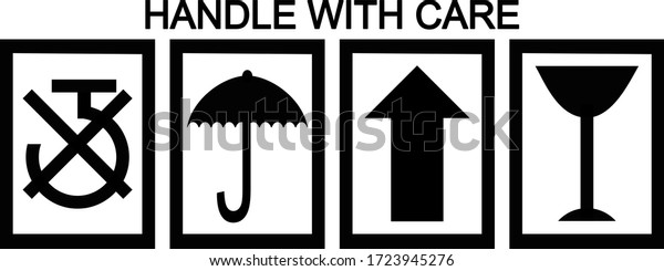 Handle Care Sign Symbol Label Fragile Stock Vector Royalty Free