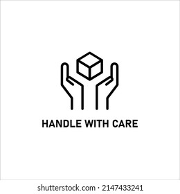 Handle with care sign.  Vector illustration on white background