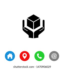 Handle with care symbol  icon vector