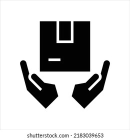 Handle with care vector icon symbol design