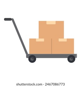 Handle cart boxes icon cartoon vector. Center product. Market logistic tool