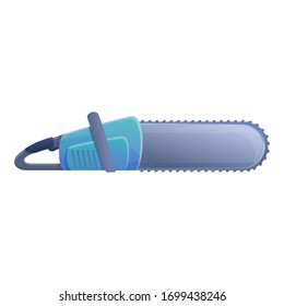Handle chainsaw icon. Cartoon of handle chainsaw vector icon for web design isolated on white background