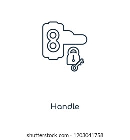 Handle concept line icon. Linear Handle concept outline symbol design. This simple element illustration can be used for web and mobile UI/UX.