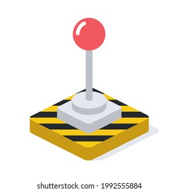 Handle control game. Vector 3d symbol, isometric, color web icons, new flat style. Creative design idea, concept for infographics.