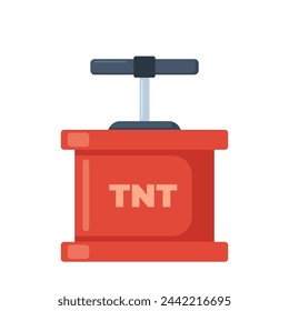 Handle detonator for dynamite in retro style. Vector illustration.