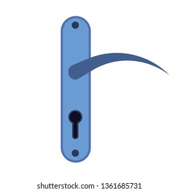 Handle door vector icon lock entrance house design. Isolated doorway interior home security room. Front element access