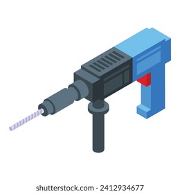 Handle drill hammer icon isometric vector. Concrete steel tool. Repair home